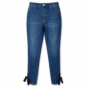 ELOQUII Denim Lace Up Grommet Skinny Jeans Size 14